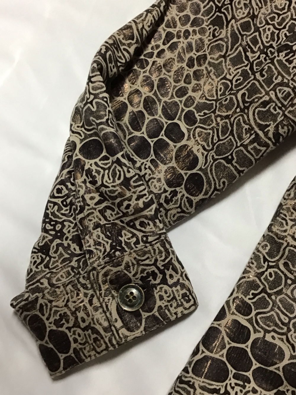 Ruby Rd. Taupe Animal-Print Jean Jacket - Picture 4 of 8